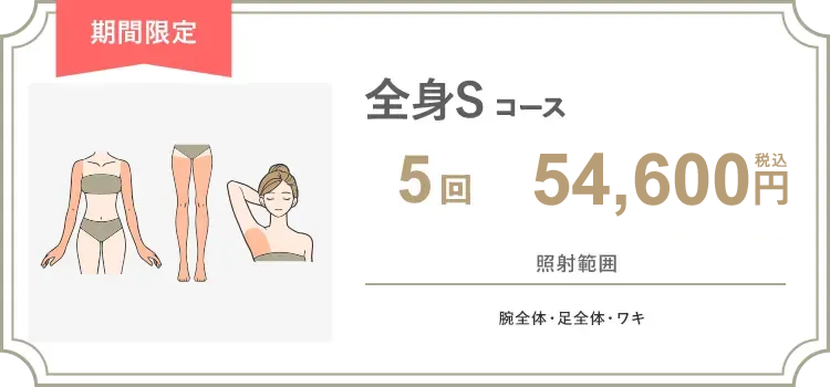 【女性】全身S 5回 55,000円（税抜）