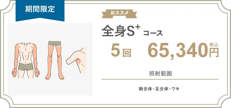 【男性】全身S+ 5回 75,000円（税抜）