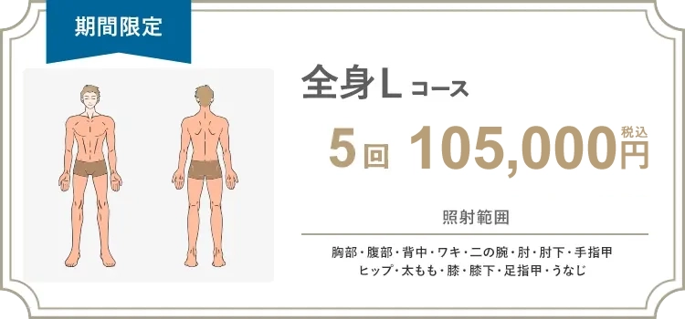 【男性】全身L 5回 122,500円（税抜）