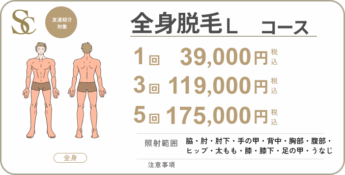 全身脱毛Lコース