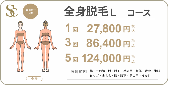 全身脱毛Lコース