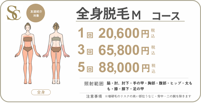 全身脱毛Mコース