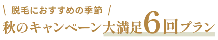 秋のキャンペーン大満足6回プラン