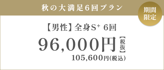 【男性】全身S+ 6回 96,000円（税抜）