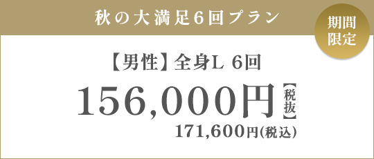 【男性】全身L 6回 156,000円（税抜）